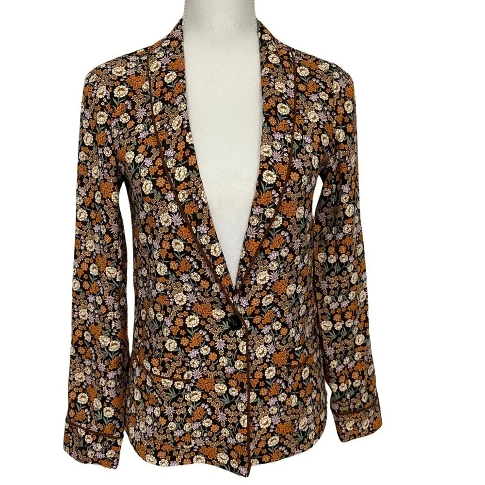 Scotch & Soda Floral Print Pyjama Blazer Multicolor Size XS Cottagecore NWOT